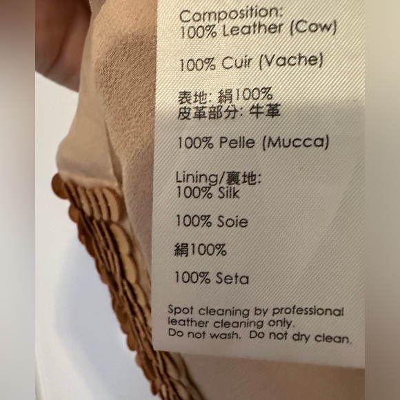 3.1 Phillip Lim beige leather sequin top with sheer silk back - size 4 - Picture 7 of 7